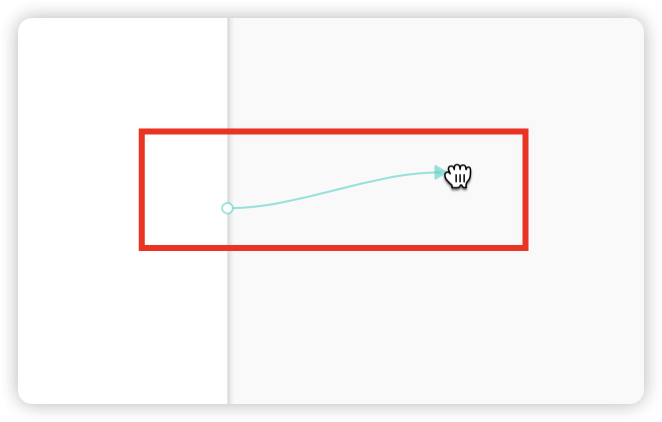 在画板之间添加交互连线的操作界面